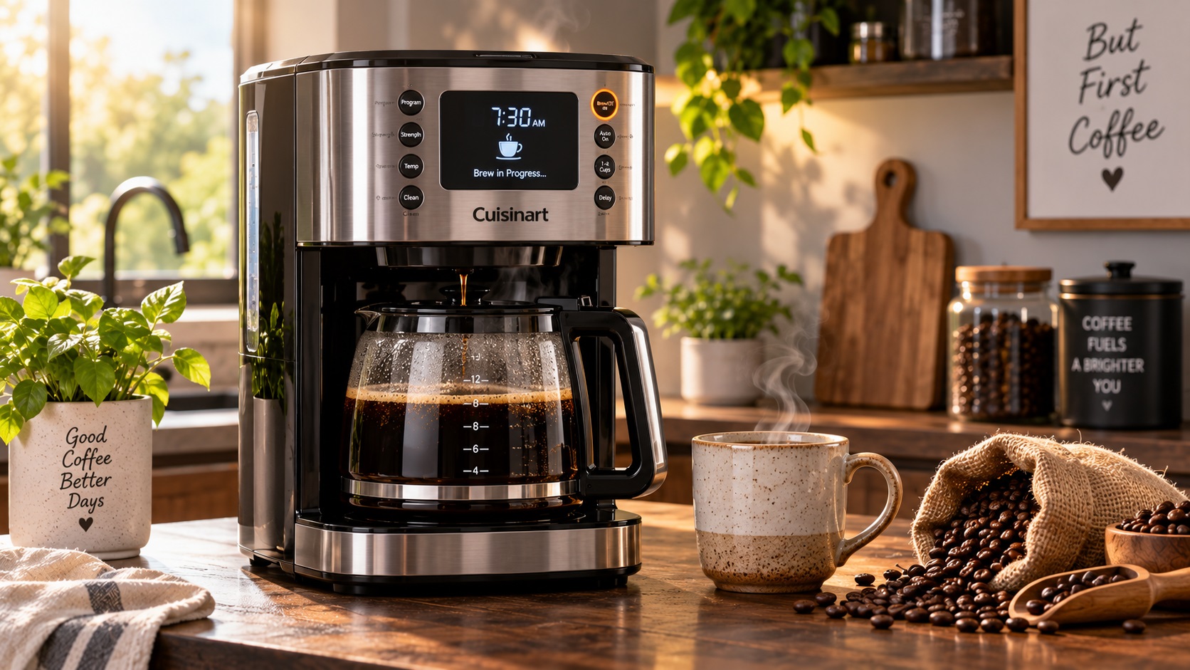 Best digital coffee maker for home brew on a kitchen counter