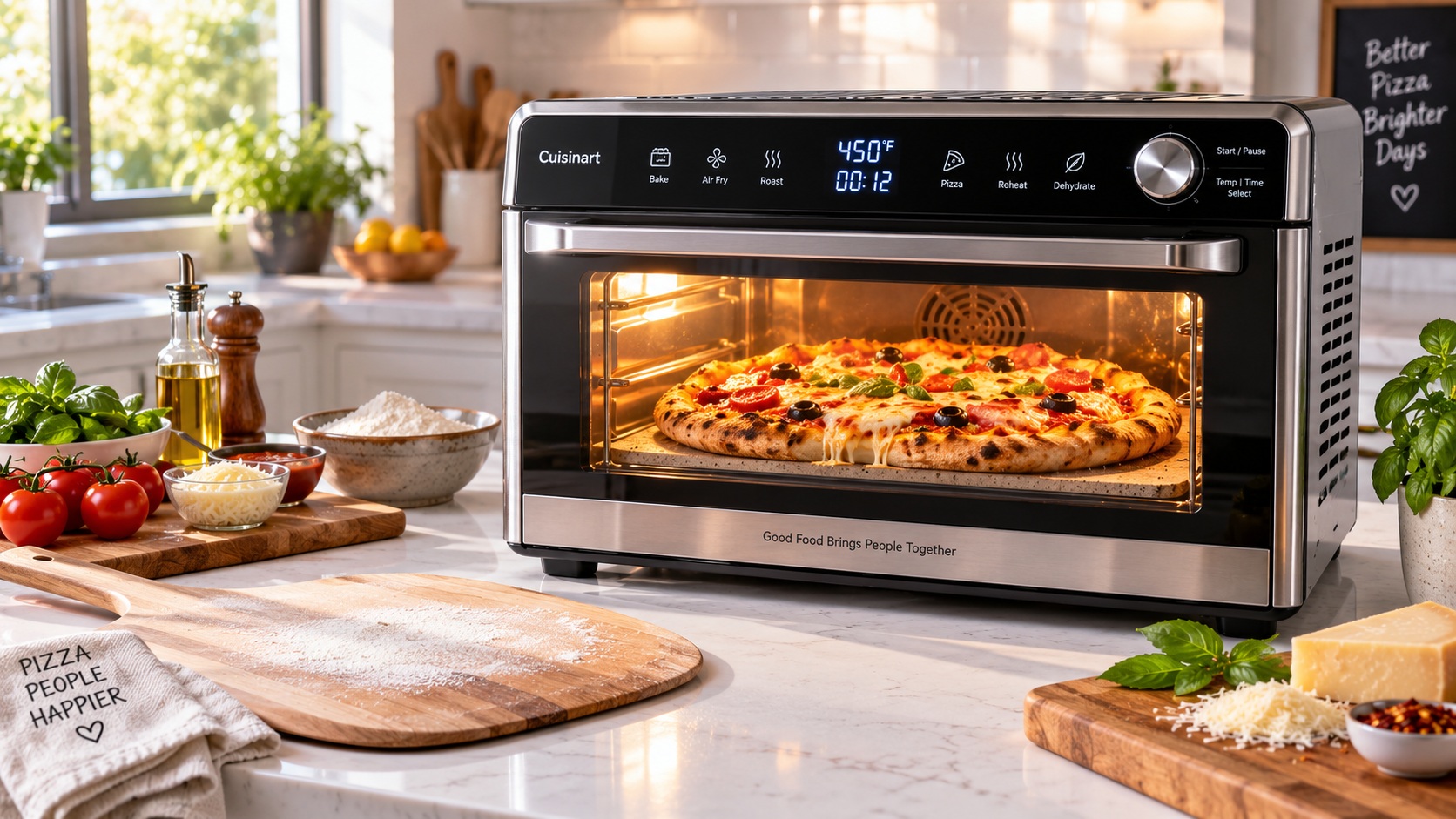 Best digital countertop oven for fast baking with a pizza inside
