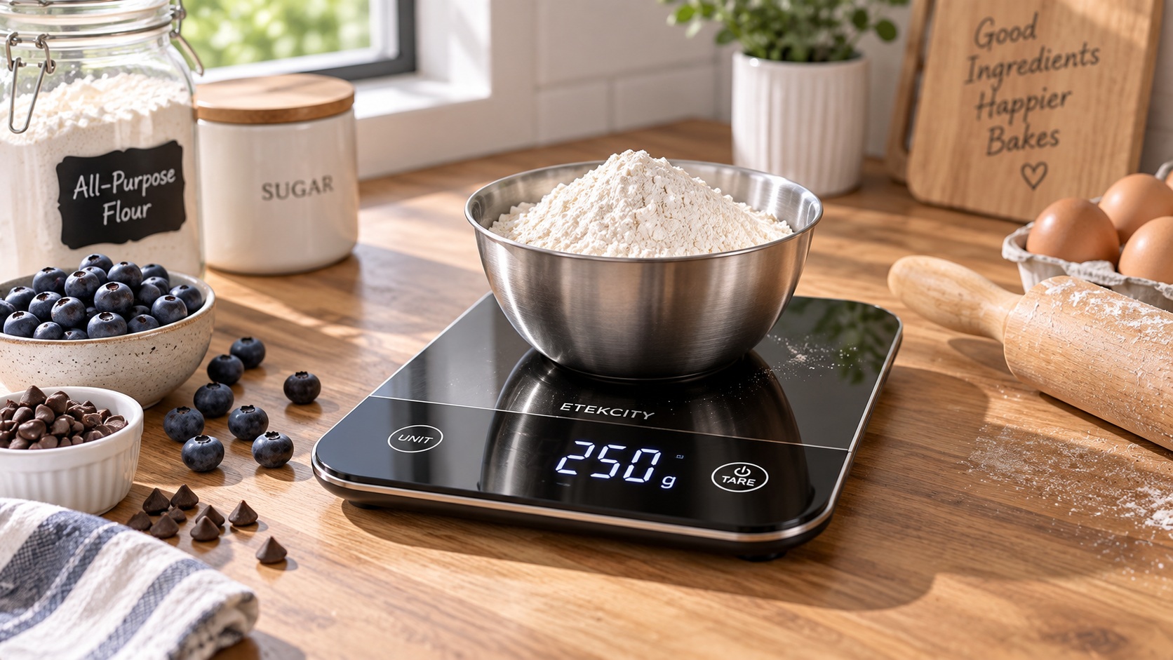 Best digital kitchen scale for accurate baking on a clean counter