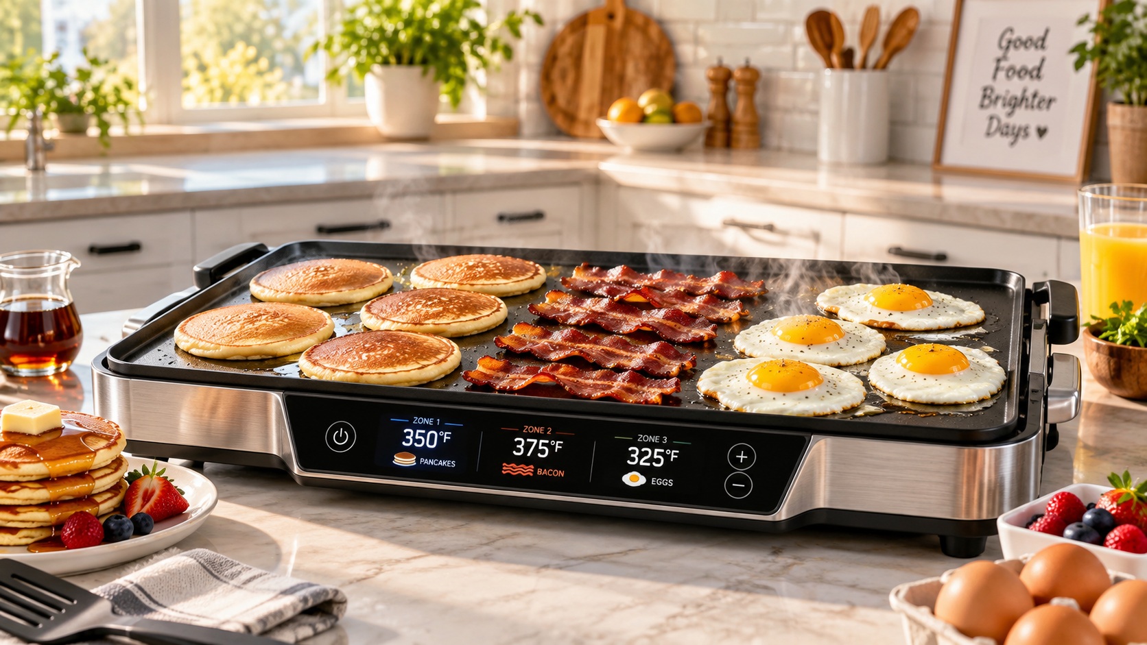Best smart electric griddle for big breakfasts with pancakes and bacon