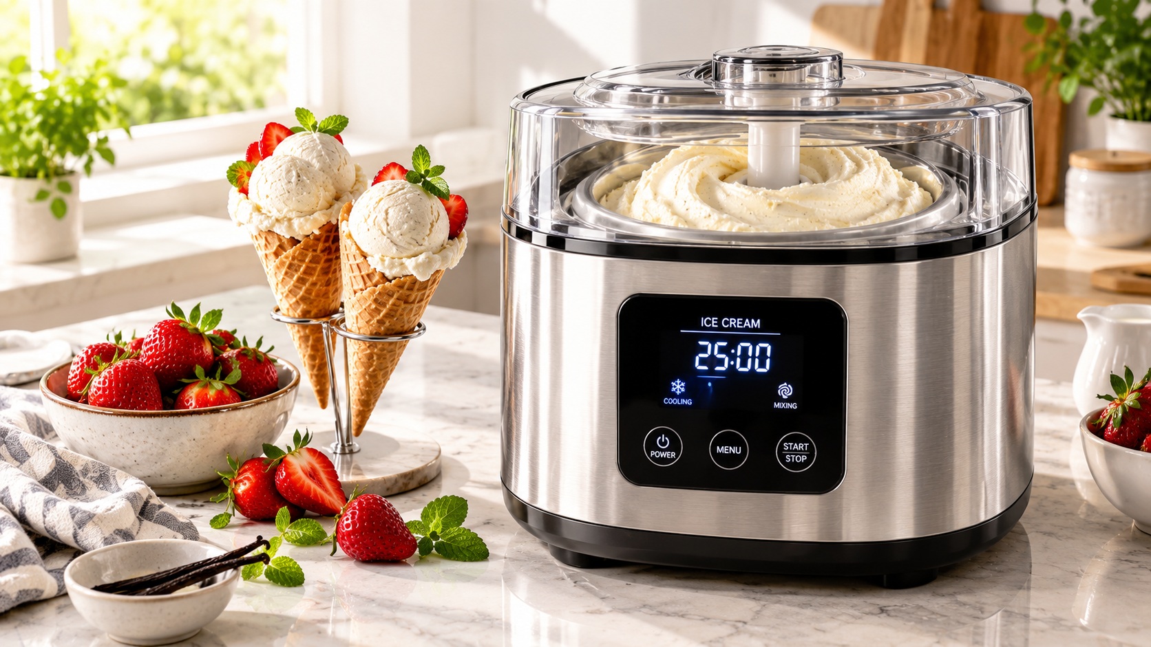 Best smart ice cream maker for creamy desserts chilling fresh vanilla ice cream