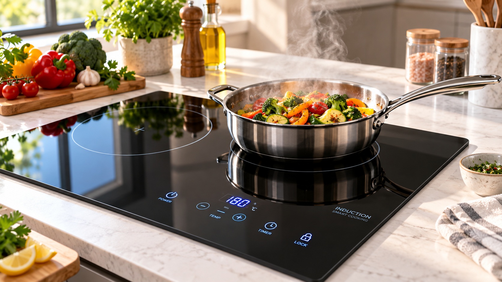 Best smart induction cooktop for safe cooking on a modern counter