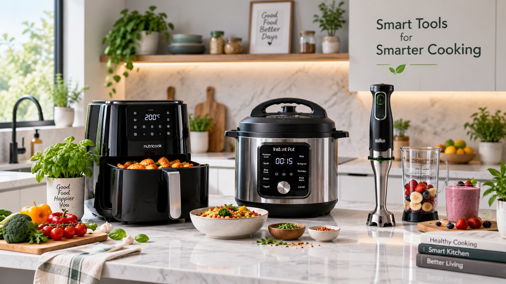 Best smart kitchen appliances for beginners on a countertop