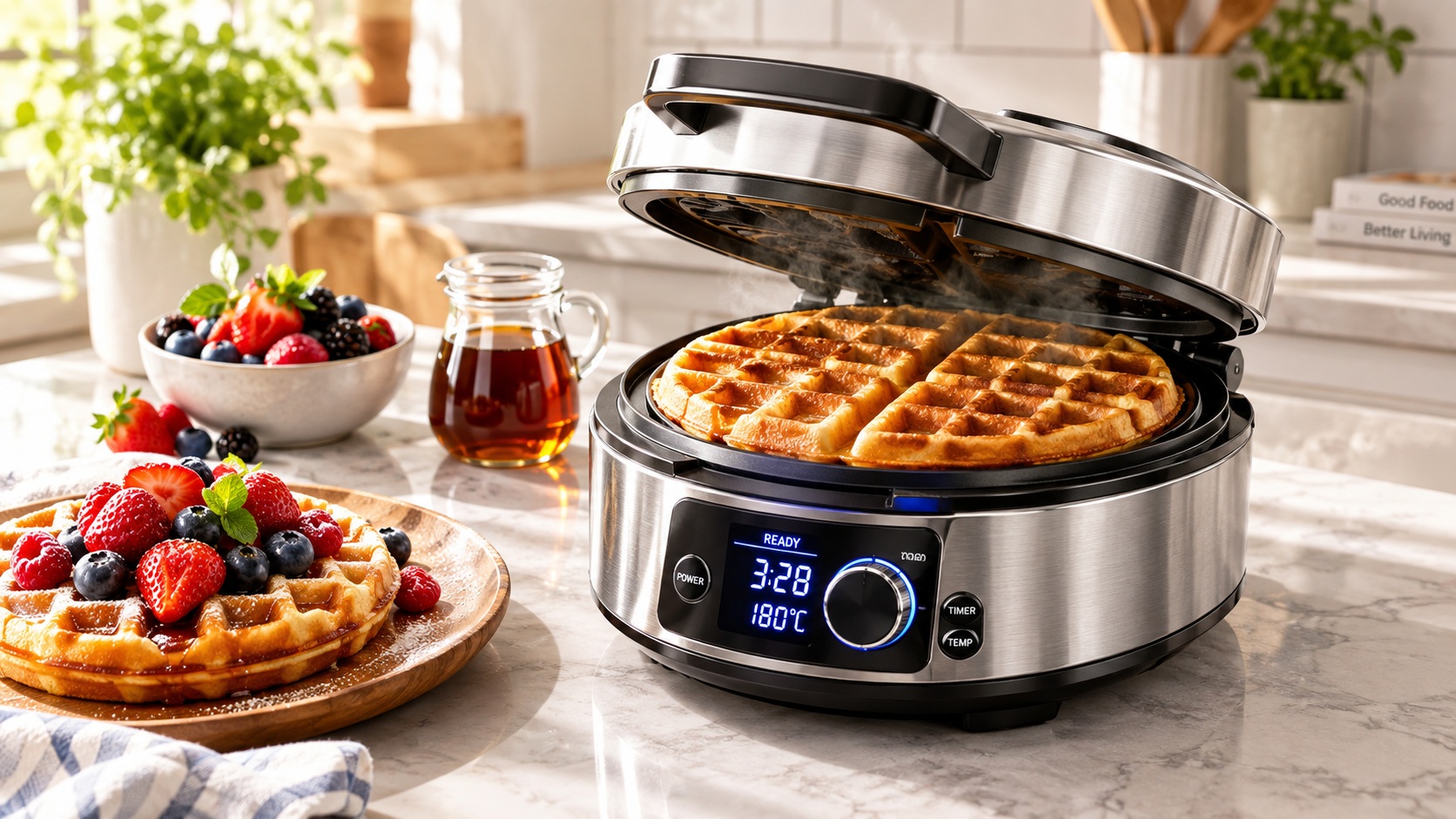 Best smart waffle maker for crispy breakfast baking golden brown waffles