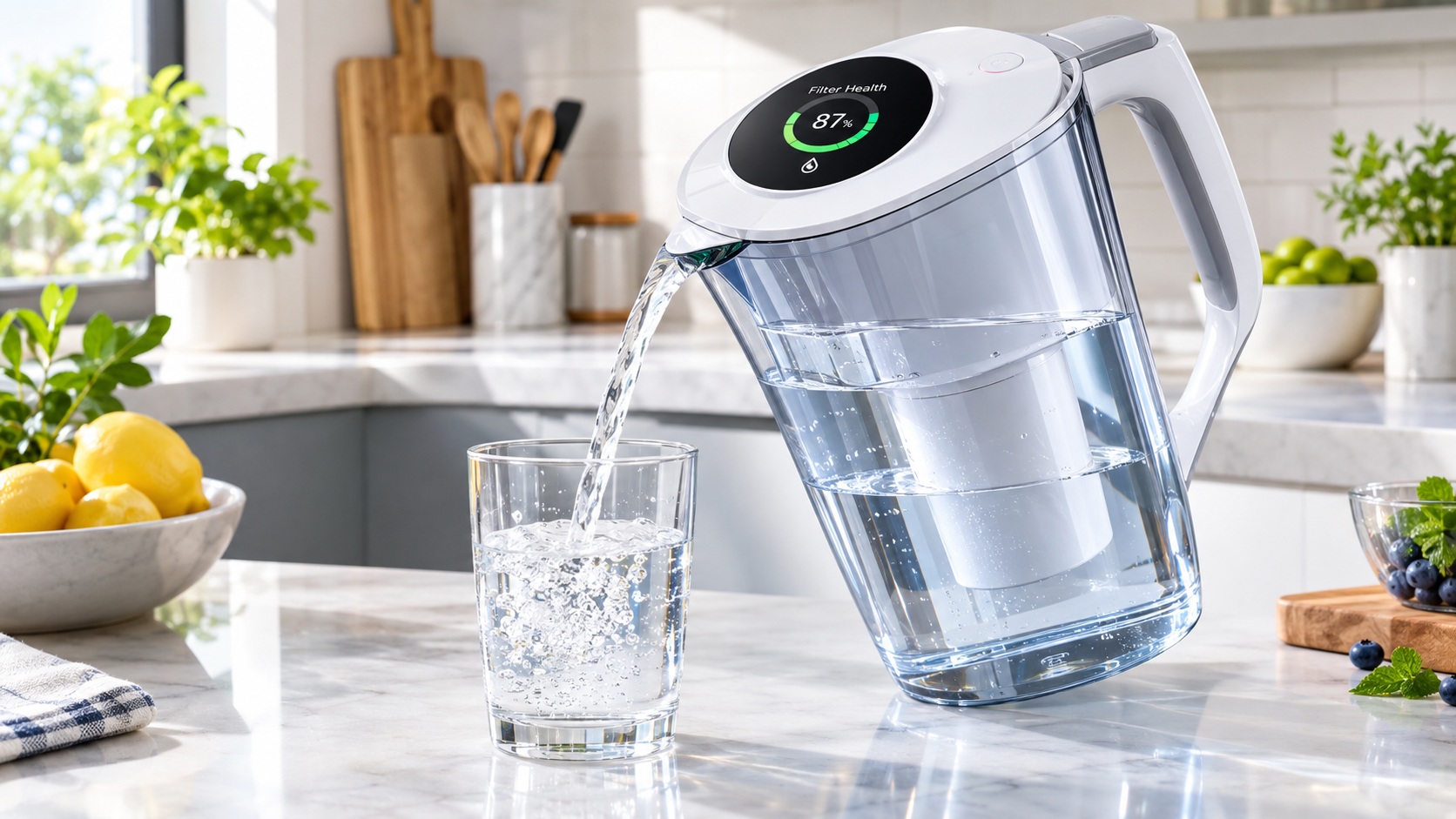 Best smart water filter for pure hydration pouring water into a glass